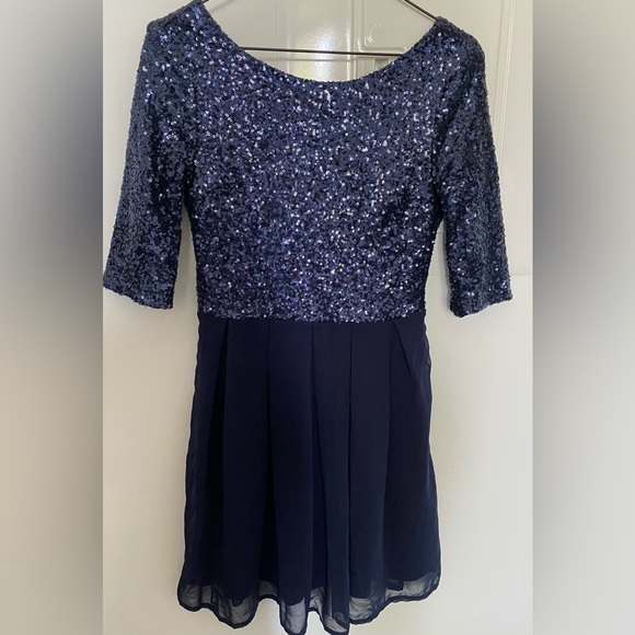 ⚜️3 for $30⚜️ Navy Blue Sequin Dress Bridesmaid / Prom / Bachelorette Hen Party - Picture 6 of 16